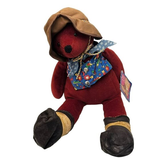 RUSS Stuffed Animal Berrie Buckaroo County USA TEDDY Bear Plush Original Tags - Picture 7 of 8